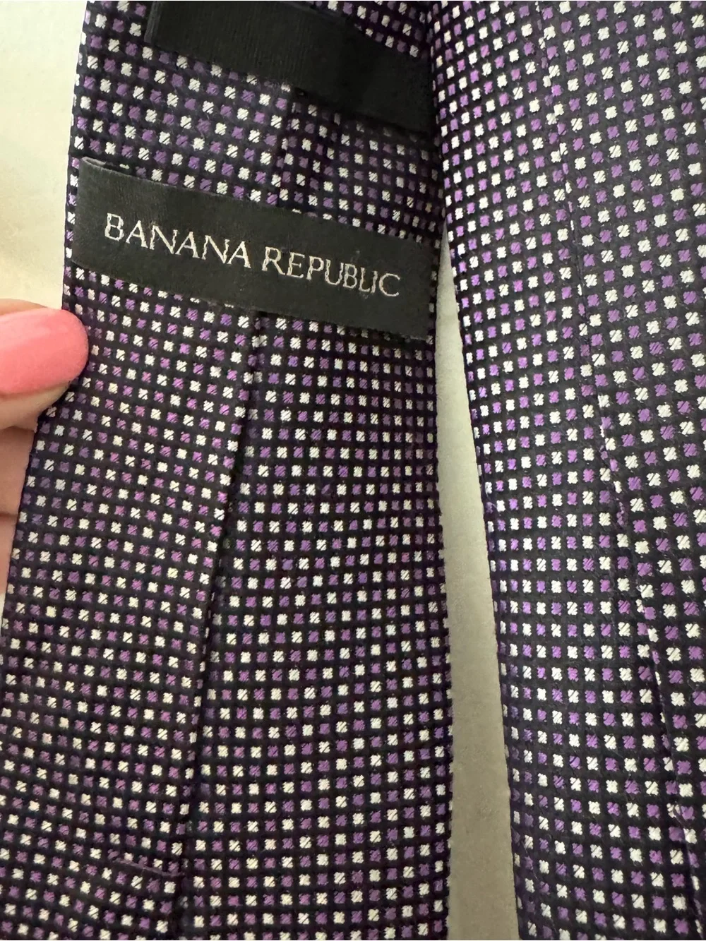 Banana Republic Purple Micro-Grid Men's Tie